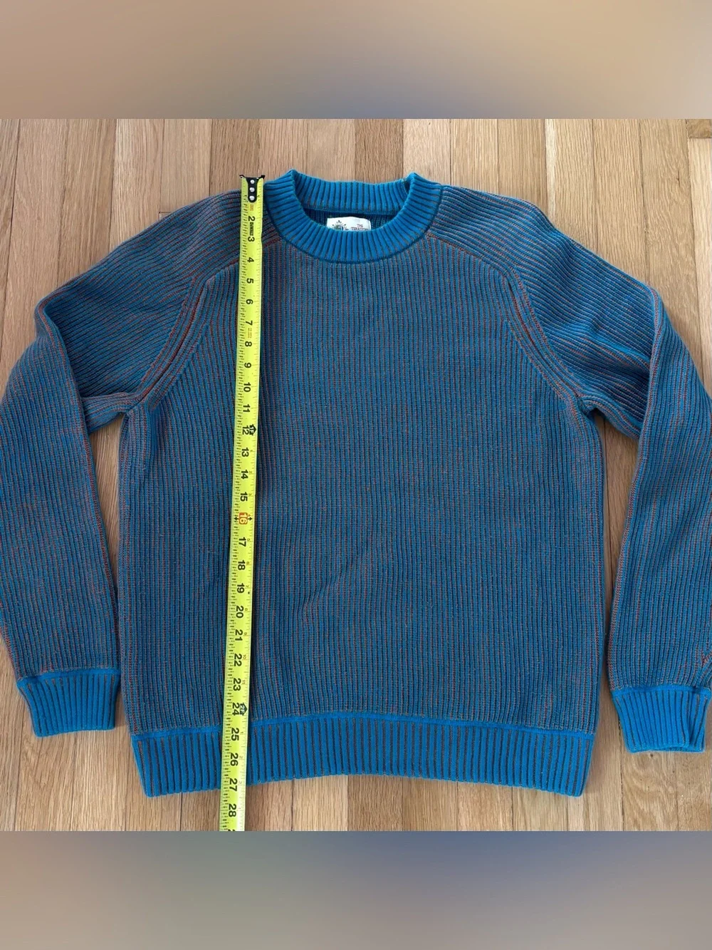 Vintage 90s Territory Ahead Chunky Ribbed Knit Sweater Mens L Blue Orange